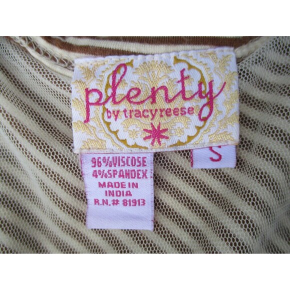 Plenty By Tracy Reese Tank Top Mini Dress Women’s Sm Brown/Cream Striped Bubble - Picture 4 of 15